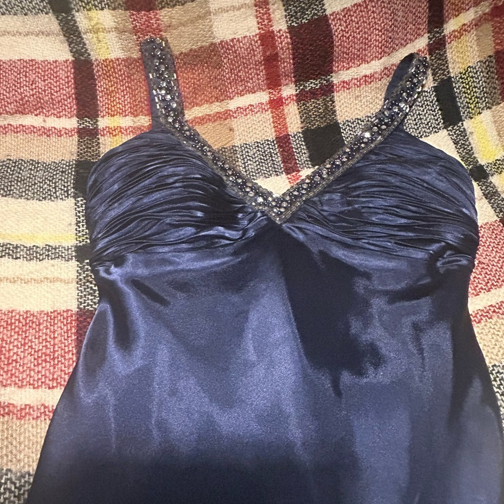 Morgan & Co. Blue Trumpet Maxi Dress Resort Wear - Picture 2 of 4